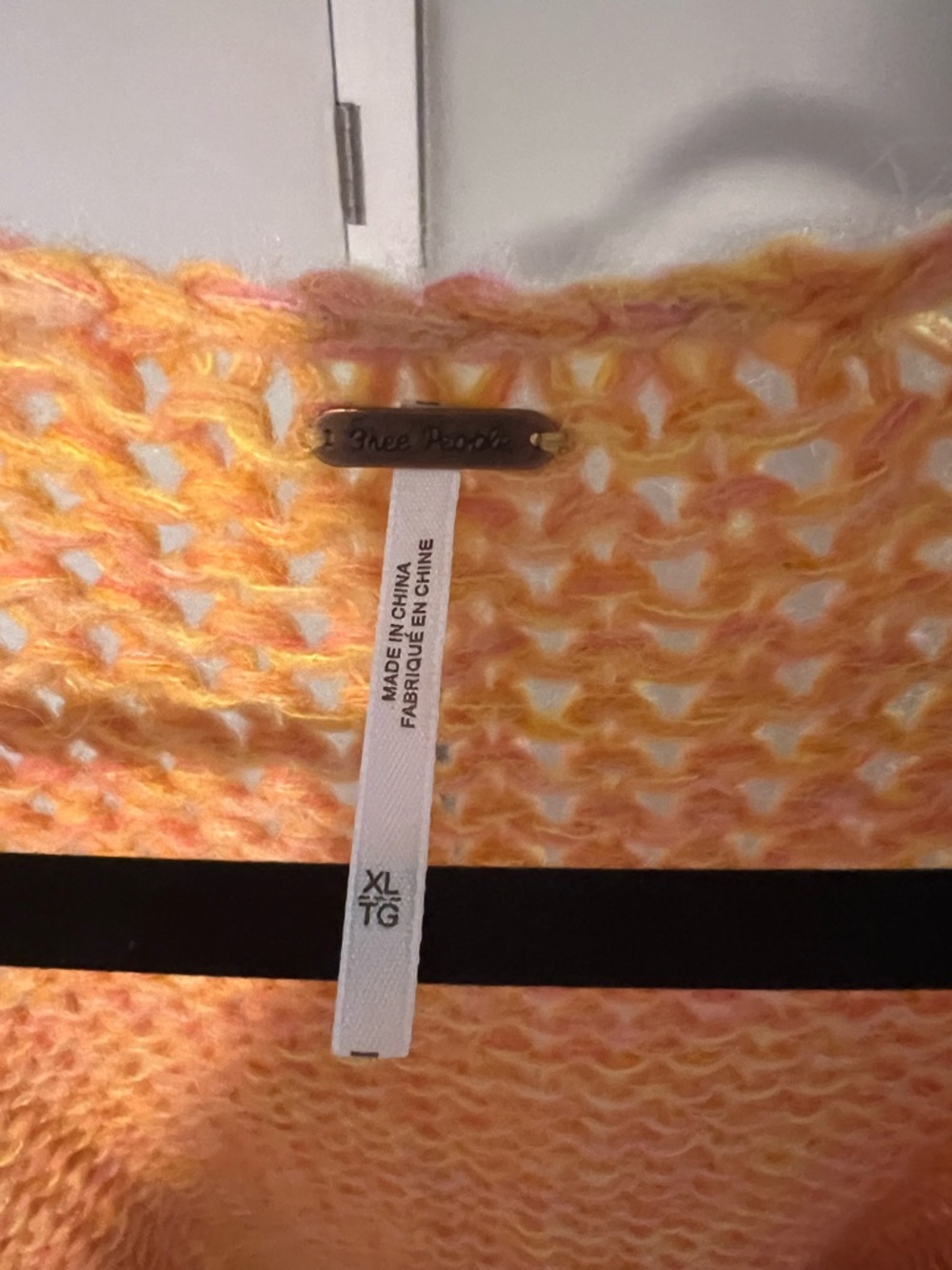 Free People Open-Front Chunky Knit Sweater Cardigan - Orange - Picture 7 of 9